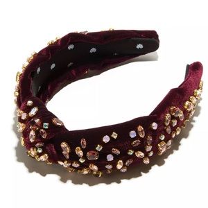 Lele Sadoughi Burgundy Mixed Crystal Headband